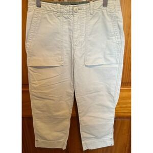 American Eagle Cropped Button Fly Pants Khaki‎ Casual Utility Size 2
